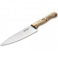 Кухонный шеф-нож Boker Tenera Chef’s Medium Ice Beech, 158 мм, сталь С75, рукоять белый бук купить в Белгороде