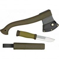 Набор Morakniv Outdoor Kit MG, нож Morakniv 2000 сталь Sandvik 12C27, цвет зеленый + топор купить в Белгороде