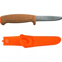 Нож с фиксированным лезвием Morakniv Floating Serrated Knife, сталь Sandvik 12C27, рукоять пробковая купить в Белгороде