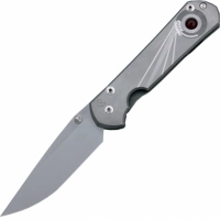 Нож складной Chris Reeve Large Sebenza 21 Carnelian Cabochon, Revers Silver Contrast, сталь CPM-S35VN, рукоять титан купить в 