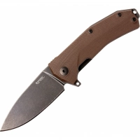 Нож складной LionSteel KUR BBR G10 Brown Flipper, сталь Stonewashed & PVD-Coated Uddeholm Sleipner®, стеклотекстолит, коричневый купить в Белгороде