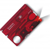 Швейцарская карта Victorinox SwissCard Lite, сталь X50CrMoV15, рукоять ABS-пластик, полупрозрачный красный купить в Белгороде