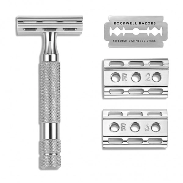 Т-образная бритва Rockwell 6C,белый хром