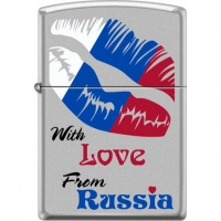 Зажигалка ZIPPO Из России с любовью, латунь/сталь с покрытием Satin Chrome, матовая, 36x12x56 мм купить в Белгороде