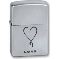 Зажигалка ZIPPO Love Satin Chrome, латунь с никеле-хромовым покрыт., серебр., матовая, 36х56х12 мм купить в Белгороде