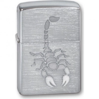 Зажигалка ZIPPO Scorpion Brushed Chrome, латунь с никеле-хром.покрыт., серебр., матов., 36х56х12 мм купить в Белгороде