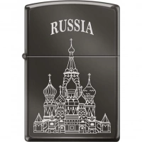 Зажигалка ZIPPO Собор Василия Блаженного, с покрытием Black Ice®, латунь/сталь , чёрная, 36x12x56 мм купить в Белгороде